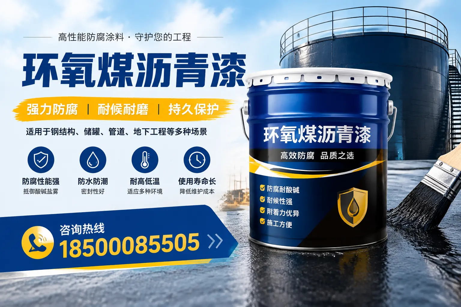 环氧煤沥青漆在工业中的应用，三沙企业的选择